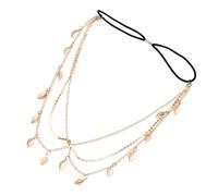 Anneome Cadena de Cabeza Aleación y para Mujer Diadema Brillante de Estilo Retro Accesorio Artesanal para Bodas y Fiestas Talla Adaptable