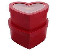 Anneome Caja de Obsequio del Día de San Valentín en Forma de Corazón 2 Piezas 1 Grande 1 Pequeña Plástico Rojo Ventana Transparente para Perfumes Flores y Maquillaje Embalaje