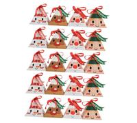 Anneome Cajas de Obsequio Navideñas Triangulares de Papel 24 Unidades Mixtas para Dulces y Galletas Estuches Pequeños para Fiestas y Decoración Navideña