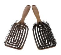 Anneome Cepillo de Pelo Ventilado 2 Piezas para Secado Secador y Masaje del Cuero Cabelludo, Peine Desenredante Cerdas de Cerda Natural y Peine Diente, Uso en Cabello Húmedo y