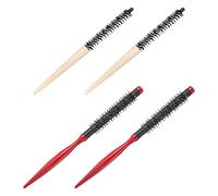 Anneome Cepillo Rizador de Madera para Cabello Rizado y Grueso Set de 4 Piezas Cepillo de Rodillo y Peine de Aluminio Adecuado para Viajes y Uso Profesional en Peluquería