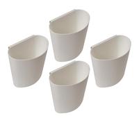 Anneome Cesta Colgante de Almacenamiento 4 Piezas para Carrito Contenedor Plástico Blanco Compacto para Salón y Cocina Organizador Portátil Multiusos para Artículos y Residuos