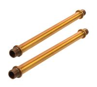 Anneome Conector de Tubo Roscado M10 Doble Extremo para Lámparas de Pared, Varilla Metálica de Extensión de 150 Mm en Color Oro Antiguo, Kit de 2 Piezas para Accesorios de Iluminación