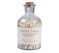 Anneome Contenedor de Cerillas de Madera y Vidrio Blanco con Vela Aromática Match para Iluminación Fácil en Estantes Flotantes y Sala de Estar