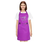 Anneome Delantal de Peluquero Ajustable de Poliéster con Tirante para Cuello y Bolsillo Frontal Resistente y Ligero para Barbería Cocina y Jardinería Casa Diseño con Cristales Decorativos
