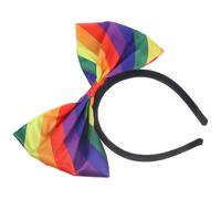 Anneome Diadema Arcoíris Elástica Lazo Grande para Mujer, Accesorio de Tela Multicolor Vibrante, Diadema del Orgullo para Fiesta, Desfile y Uso Diario