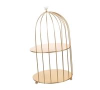 Anneome Estante de Hierro para Cosméticos Multifuncional Doble con Diseño Jaula de Pájaro Organizador de Maquillaje y Almacenaje Resistente al Agua para Escritorio y Tocador