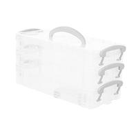 Anneome Estuche para Guardar Lápices PP de 3 Capas, 1 Juego, Organizador | Caja Apilable y Desmontable, para Borradores y Bolígrafos, Uso Escolar y Escritorio, Formato Grande