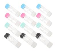 Anneome Estuche para Lentes de Contacto Rígidos Rgp, 12 Unidades (Negro, Verde, Rosa y Azul), Caja de Almacenamiento de Plástico Duro Doble Compartimento para Viaje y Cuidado
