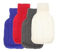 Anneome Fundas de Punto para Bolsa de Agua Caliente 2000Ml 4 Piezas Colores y Oscuro Funda Cómoda y Ligera para Uso en Invierno y Actividades al Aire Libre