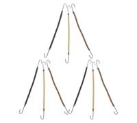 Anneome Gomas Elásticas Cabello con Gancho Metálico para Coleta Alta, Pack 9 Piezas (3 Negras, 3 Café, 3 Beige) - Accesorios Elásticos para Moños y Recogidos Profesionales, Uso