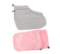 Anneome Guantes de Cera para Manos y Pies Banda Elástica Rosa, Cubiertas Protectoras de Tela Que Maximizan la Absorción de Humedad para Spa y Masajes