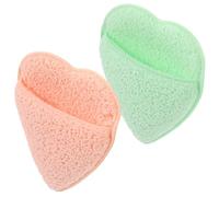 Anneome Guantes Exfoliantes Faciales de 2 Unidades Colores Corazón Naranja y Verde Limpieza Profunda Eliminación de Maquillaje Exfoliación Suave Cuidado Diario para Todo Tipo de Piel
