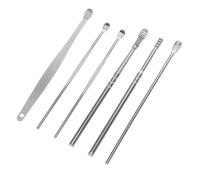 Anneome Kit de 6 Piezas Limpiador de Oídos Acero Inoxidable con Púas en Espiral para Masaje y Eliminación Segura de Cerumen Hogar, Herramienta Reutilizable para Toda la Familia