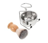 Anneome Kit de Afeitar para Hombre con Brocha de Cerdas Suaves y Bol de Acero Inoxidable Duradero Incluye Soporte para Brocha Accesorios para Afeitado y Cuidado