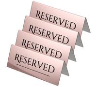 Anneome Letreros de Mesa Reservados de Acrílico Dorado, 4 Unidades, Señal Clara para Bodas y Reservas en Restaurantes, Diseño Elegante y Sofisticado para Eventos Familiares