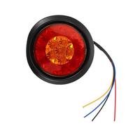 Anneome Luces LED para Camiones Redondas Traseras Anillo de Goma y Función Bicolor Roja y Amarilla, Ideales para Remolques y Furgonetas