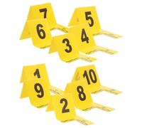Anneome Marcadores escena crimen con números y escala, paquete de 10 piezas de plástico amarillo, para uso en investigaciones y documentación forense
