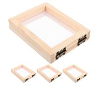 Anneome Marco para Hacer Papel de Madera 4 Piezas 10X13X22 CM para Manualidades DIY Molde Rectangular con Desbarbas para Proyectos Creativos con Flores Secas Aulas y Hogar