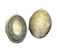 Anneome Medallón de Foto Ovalado Pequeño de Metal en Color Bronce Antiguo Colgante para Foto de Collar y Bricolaje Set de 2 Unidades para Manualidades y Recuerdo Personal