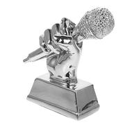 Anneome Micrófono Trofeo Trofeos Niños Trofeo De Honor Trofeo Musical Artesanía Escultura De Micrófono Trofeo De Fiesta Anfitrión del Concurso Premio De La Competencia Trofeo De La