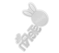 Anneome Molde de Silicona 3D para Manualidades de Pascua Conejito, Molde para Letrero de Mesa Decorativo, Flexible, Reutilizable y Resistente al Calor, Adecuado para Fundición de Yeso y