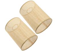 Anneome Pantallas Tejidas de Ratán para Lámparas E27 Tamaño 12 Diámetro 42 CM 2 Unidades Diseño Rústico para Lámparas Colgantes Techo Luz Suave para Dormitorio y Hotel