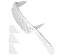 Anneome Peine de Corte Profesional para Hombres Guía S Curvo Ajustable Peine de Plástico Blanco para Peluquería Herramienta para Posicionar Mechones y Peinar Precisión en Barbería