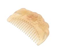 Anneome Peine de Cuerno de Oveja Tallado a Mano Diseño Semicircular Grueso 7.5 Cm Peine Antiestático para Masaje del Cuero Cabelludo y Cuidado del Cabello para Hombres y Mujeres