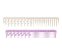 Anneome Peines para Cortar el Cabello Profesionales 2 Piezas, Peines de Peluquería Morado y Color Claro, Dientes Finos y Gruesos, sin Mango, para Estilistas y Uso en Salón o Hogar