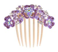 Anneome Peineta de Flores Morada para Mujer, Accesorio Lateral para Boda, Clip Decorativo para Cabello Fino, Adecuado para Novias y Mamás en Eventos Obsequios