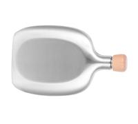 Anneome Petaca Inoxidable Pequeña y Portátil Botella para Licor con Diseño y Tapa de Bambú para Camping y Uso al Aire Resistente y Elegante para Hombres