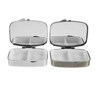 Anneome Pill Organizer Metal Pocket Pill Case, 2pcs, Travel Size, 2 Compartments, Portable for Daily Medication and On-the-Go Medicine Storage