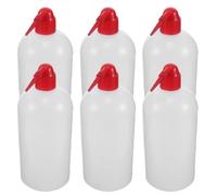Anneome Plástico Botella de Lavado de Laboratorio de 1000ml 6 Piezas | Boquilla de Precisión Exprimible, Uso Científico y Médico, Color Rojo, para Plantas y Suculentas