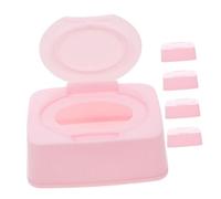 Anneome Porta Toallitas Húmedas Diseño Infantil con Tapa Abatible para Bebés Contenedor de Plástico Pp para 5 Unidades y Color Rosa, Adecuado para Viajes y Actividades al Aire Libre