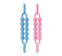 Anneome Rodillo de Masaje Muscular 10 Bolas 2 Piezas Rosa y Azul Herramienta de Masaje Manual Puntos Gatillo Relajación Profunda para Cuello Espalda Recuperación Muscular