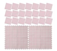 Anneome Servilletas Desechables Festoneadas de 3 Capas Tamaño 245 X 245 CM Diseño de Cuadros Rosas Paquete de 120 Unidades 20 Servilletas X 6 para Bodas Shower y Fiestas