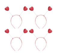 Anneome Set de 4 Diademas Ligeras y Cómodas Forma de Corazón Rojo para Fiesta y Día de San Valentín, Accesorio Creativo de Plástico y Espuma