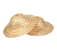 Anneome Sombreros de Paja Tejidos para Adornos de Mini Muñecas y Mascotas, 2 Piezas, Estilo Rústico y Natural, Accesorios Livianos para Manualidades y Fotos DIY