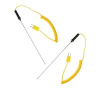 Anneome Sonda de Termopar Tipo K para Alta Temperatura, 2 Piezas, Acero Inoxidable, Punta de 200 Mm, Sensor de Temperatura para Medición de Superficies Industriales y Laboratorio