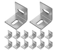 Anneome Soportes Metálicos en Forma de Z para Muebles 20 Piezas, Soporte de Esquina Resistente para Estantes y Marcos de Fotos, Conector Ajustable para Reparación y Expansión de