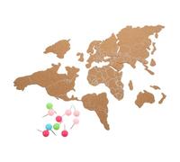 Anneome Tablero de Corcho Decorativo con Mapa del Mundo para Pared, Autoadhesivo y Flexible, Incluye Chinchetas para Marcar Destinos, Adecuado para Oficina y Viajeros Color Aleatorio