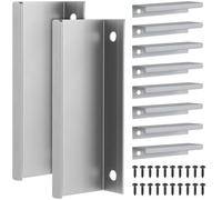 Anneome Tiradores Ocultos para Muebles de Cocina 10 Unidades Tirador de Cajón Borde de Dedo Herrajes para Armarios Empotrados de Aleación de Aluminio Acabado Gris Cepillado 80 MM Uso