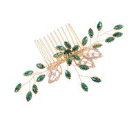 Anneome Tocado de Novia Verde Hecho Mano con Peine de Aleación y Cristales Accesorio de Boda Elegante para Novias y Damas de Honor Peineta Artesanal con Detalle de Diamantes de Imitación