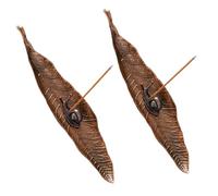 anneratteryer 2 Piezas Soporte Incienso Varilla de Metal Soporte de Incienso en Forma de Hoja para decoración del hogar Recolector de Cenizas con Caracol para Optimización del Aire Yoga Meditación