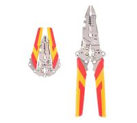 anneratteryer Pelacables Automático 12-en-1 Electricista Alicates Pelacables Pela cables de electricidad Pelacables Actualiza el stripper de alambre multifuncional para Pelar y Cortar (rojo)