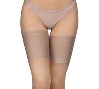 Annes styling Bandas antirozaduras para el muslo, elásticas, para evitar el roce entre los muslos, encaje con forro protector de silicona antideslizante Satinado Visone, Tamaño S (53-57cm)
