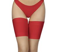 Annes styling Bandas antirozaduras para el muslo, elásticas, para evitar el roce entre los muslos, encaje con forro protector de silicona antideslizante Satinado Rosso, Tamaño XL (67-71cm)