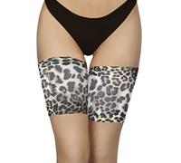 Annes styling Bandas de muslo antirozaduras para mujer, tiras protectoras de silicona con forro de satén., Pantera, XL