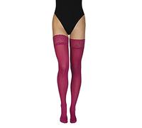 Annes styling braguero 60 denier mujeres mantener medias de microfibra con encaje alto opaco lencería medias de silicona superior Grape TG-7/8